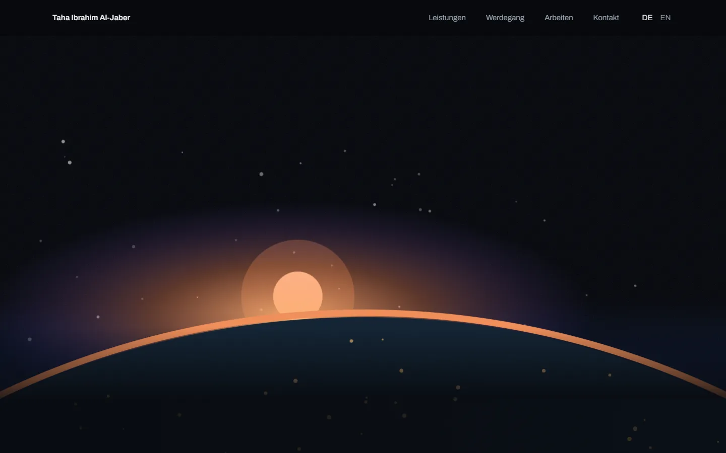 Ansicht: Eigene Portfolio-Website (Desktop)